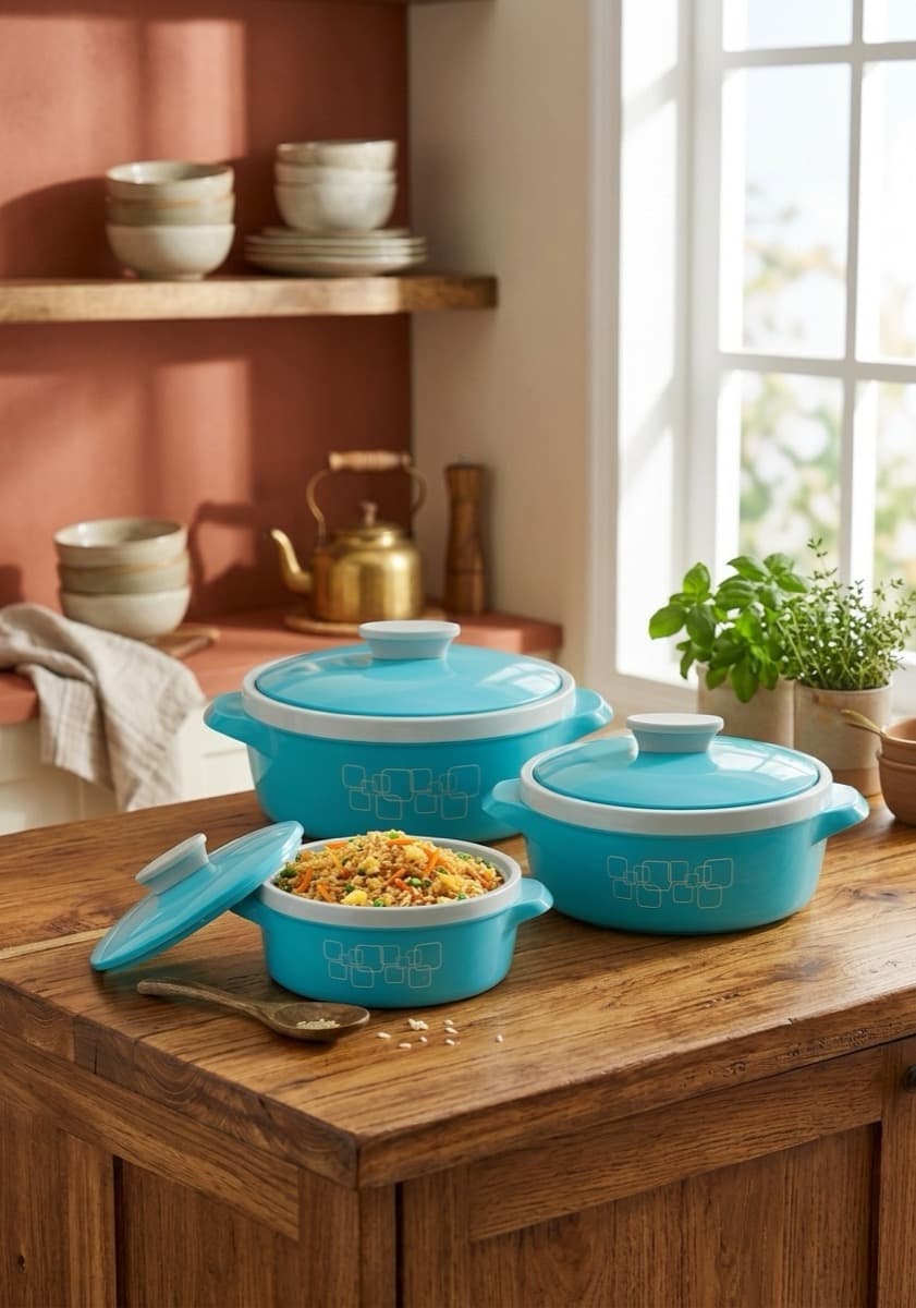 3-Piece Casserole Set - Sky Blue - Image 1