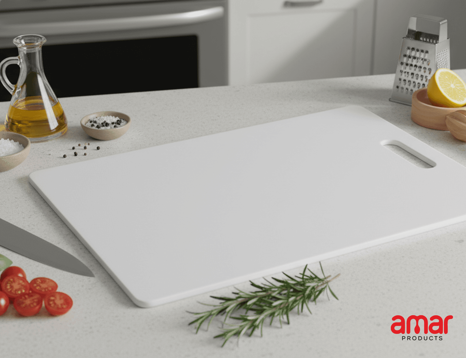 Plastic Cutting & Chopping Board with Handle - Image 1
