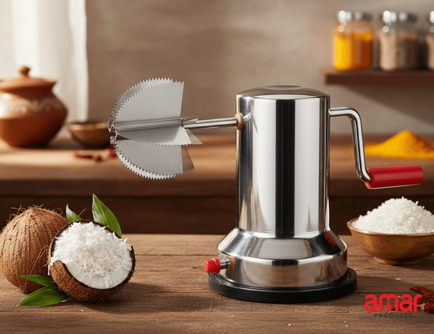 Stainless Steel Coconut Scraper - Image 1