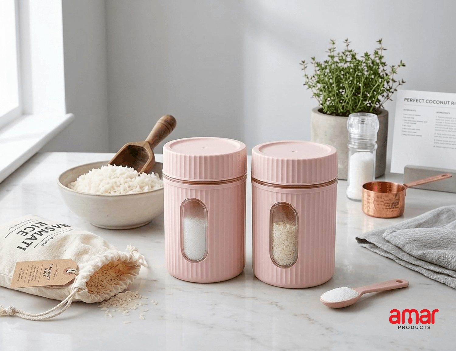 Ribbed Window Storage Jar - Image 1