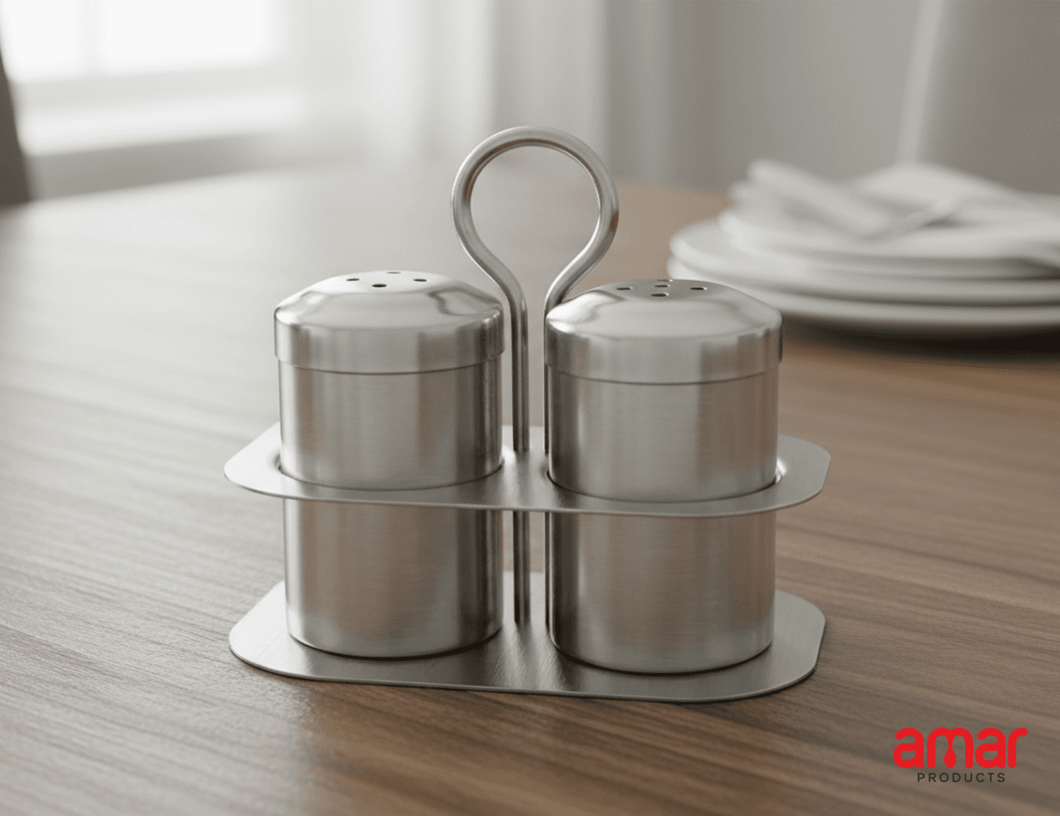 Stainless Steel Salt & Pepper Set - Image 1