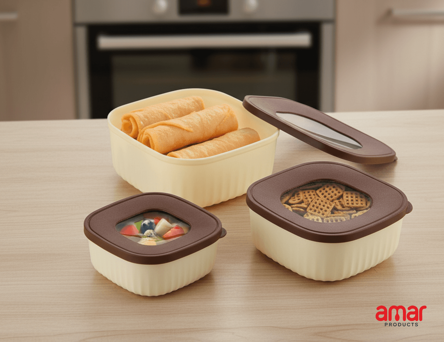 Window-Lid Ribbed Storage Container - Image 1