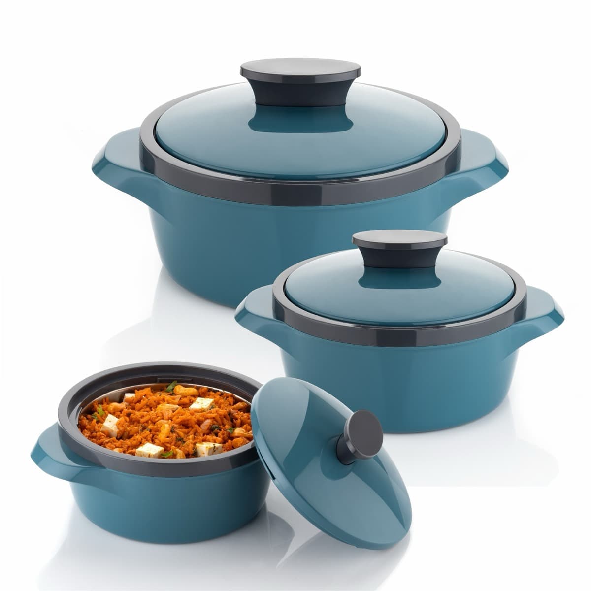 3-Piece Casserole Set - Turquoise - Image 1