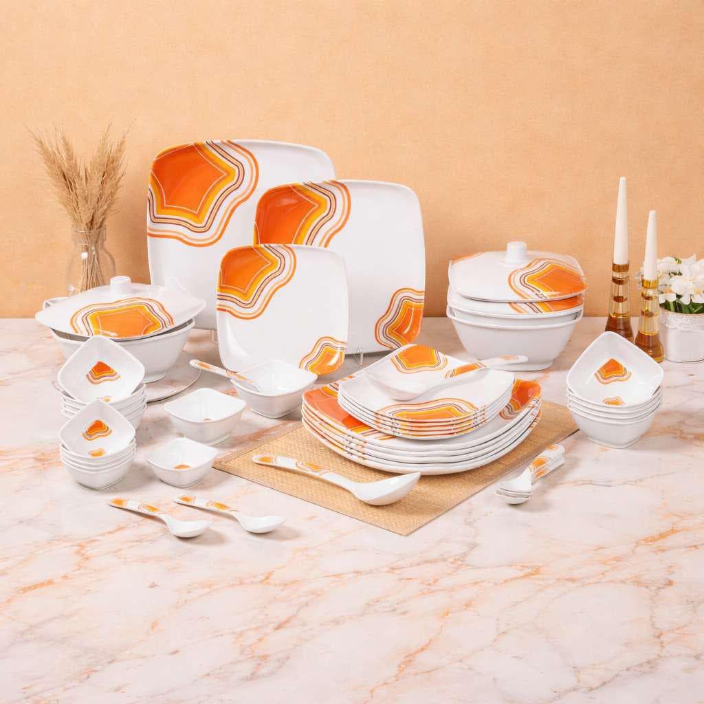 Melamine Printed Dinner Set - 46 Pieces - Image 1