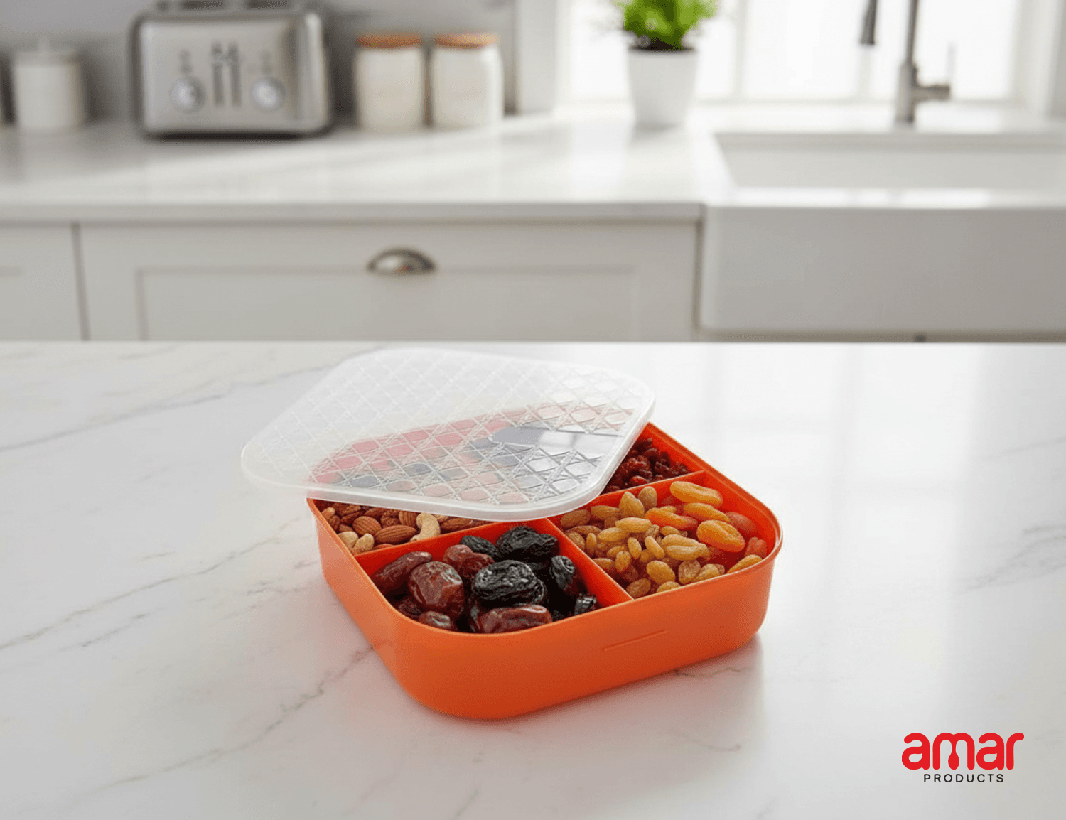 4-Compartment Dry Fruit Box - Image 1