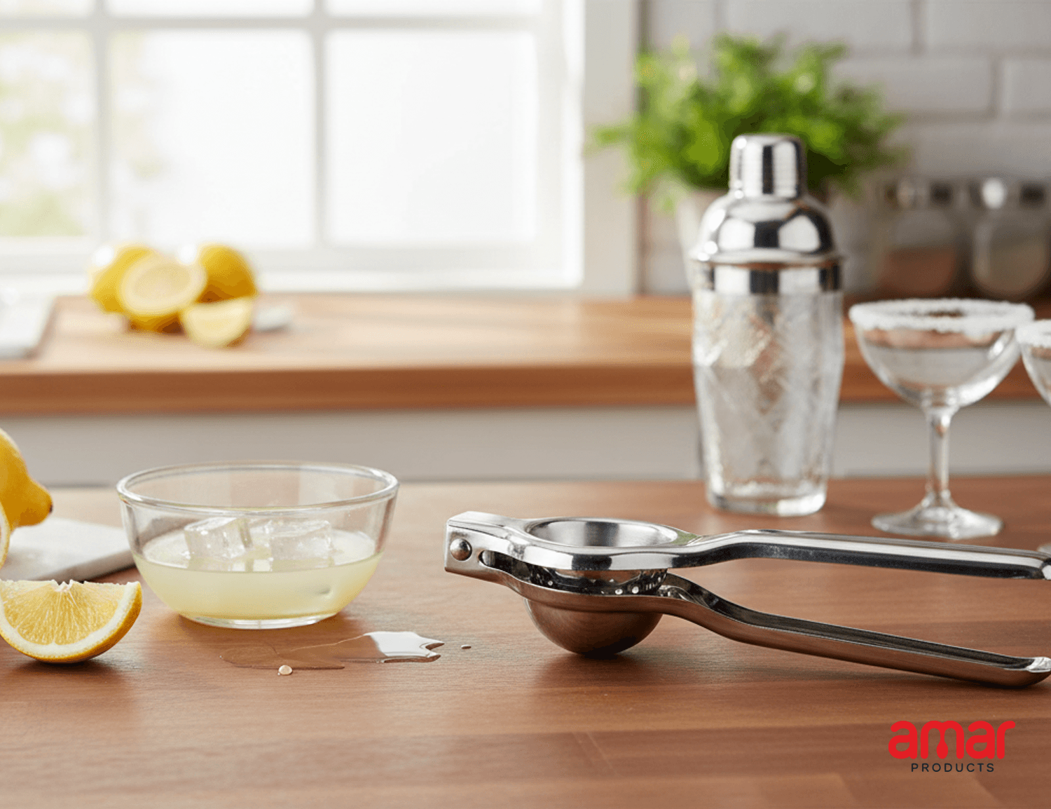 Stainless Steel Lemon Squeezer with Bottle Opener - Image 1
